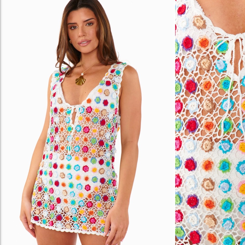 Show Me Your MuMu Colorful Crochet Swim Coverup - Picture 4 of 6